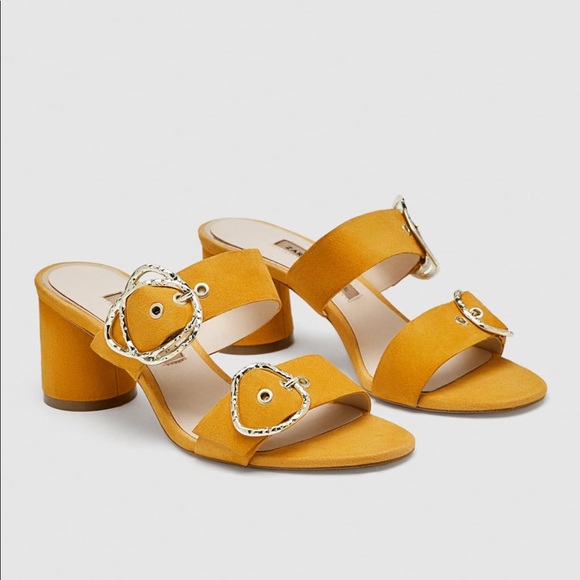 zara mustard sandals